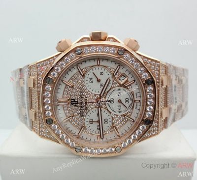 AAA Replica Audemars Piguet Royal Oak Rose Gold diamond Watches 41mm